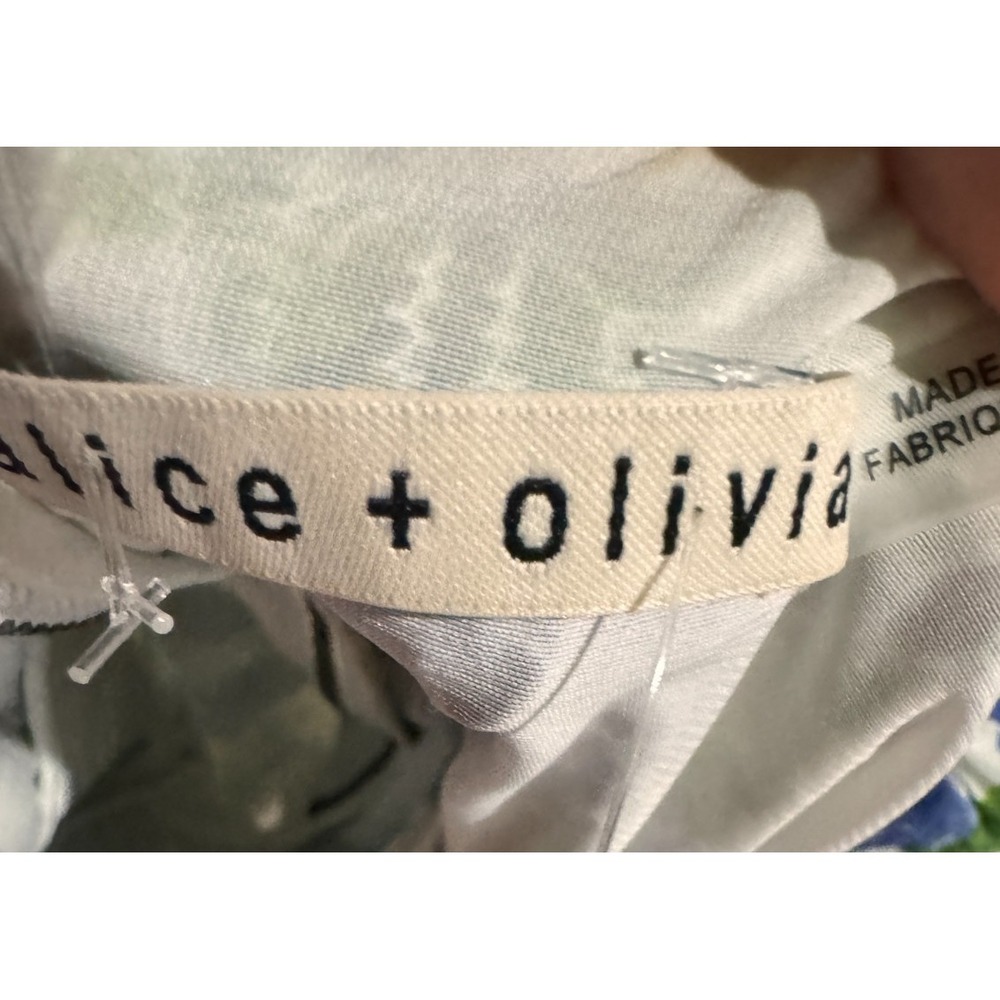 Alice & Olivia Mini dress size 2 Small Crawford Eyelet Floral Puff Sleeve FLAWED - Picture 6 of 10